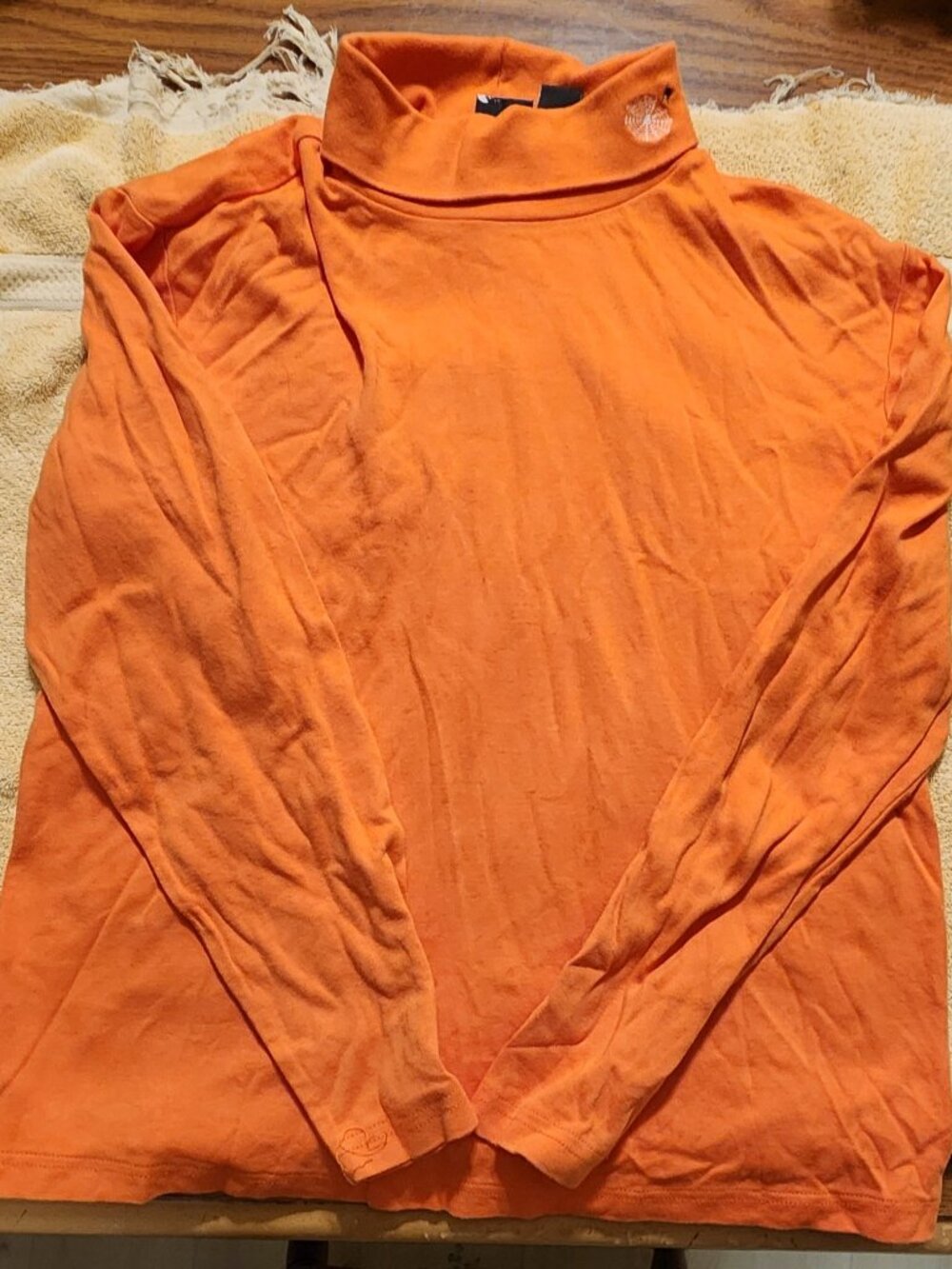Halloween orange cowl neck long sleeved shirt - size Large